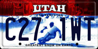 UT license plate C271WT