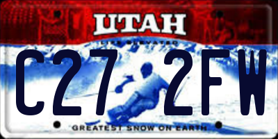 UT license plate C272FW