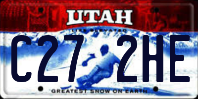 UT license plate C272HE