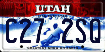 UT license plate C272SQ