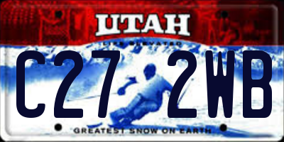 UT license plate C272WB