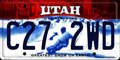 UT license plate C272WD