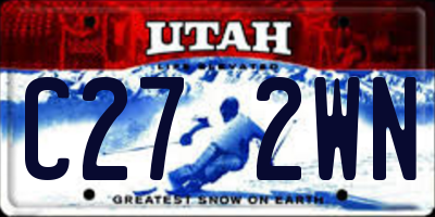 UT license plate C272WN