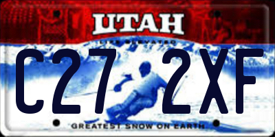 UT license plate C272XF