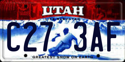 UT license plate C273AF
