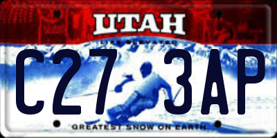 UT license plate C273AP