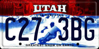 UT license plate C273BG