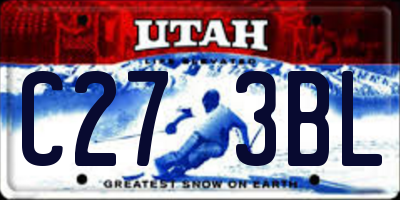 UT license plate C273BL