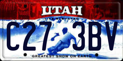 UT license plate C273BV