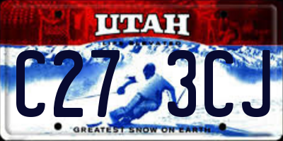 UT license plate C273CJ