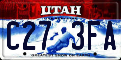 UT license plate C273FA