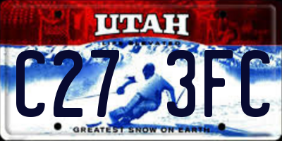 UT license plate C273FC