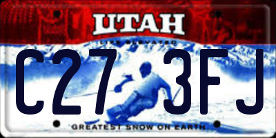 UT license plate C273FJ