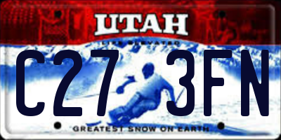 UT license plate C273FN