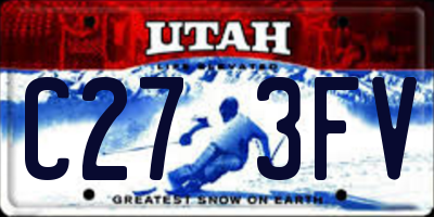 UT license plate C273FV