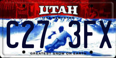 UT license plate C273FX