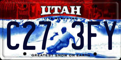 UT license plate C273FY