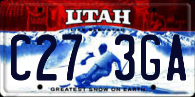 UT license plate C273GA