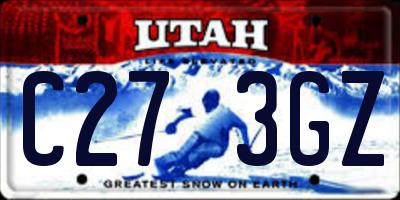 UT license plate C273GZ