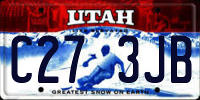 UT license plate C273JB