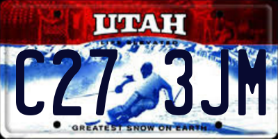 UT license plate C273JM