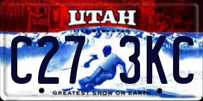 UT license plate C273KC