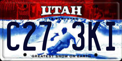 UT license plate C273KI