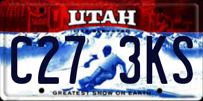 UT license plate C273KS