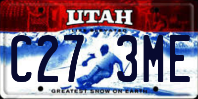UT license plate C273ME