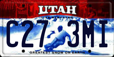 UT license plate C273MI