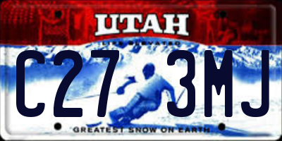 UT license plate C273MJ