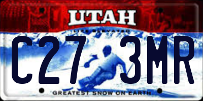 UT license plate C273MR