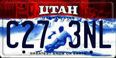 UT license plate C273NL