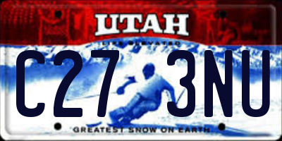 UT license plate C273NU