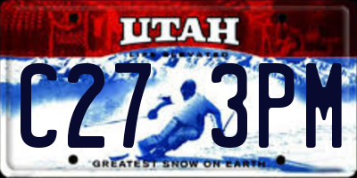 UT license plate C273PM
