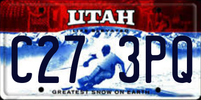 UT license plate C273PQ