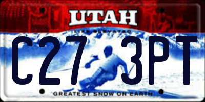 UT license plate C273PT
