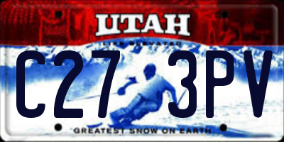 UT license plate C273PV