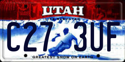 UT license plate C273UF