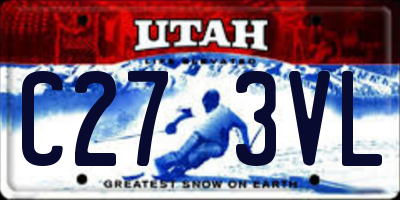 UT license plate C273VL