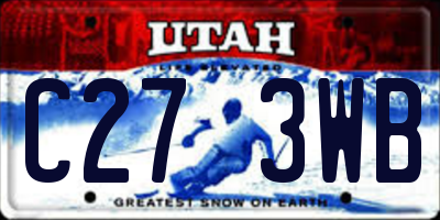 UT license plate C273WB