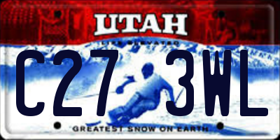 UT license plate C273WL