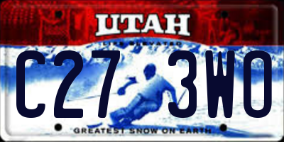UT license plate C273WO