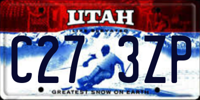 UT license plate C273ZP