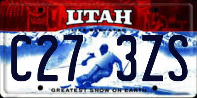 UT license plate C273ZS