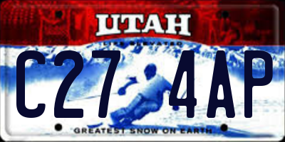 UT license plate C274AP
