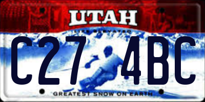 UT license plate C274BC