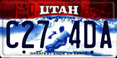 UT license plate C274DA