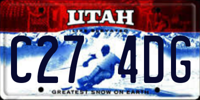 UT license plate C274DG