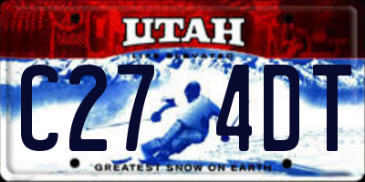 UT license plate C274DT
